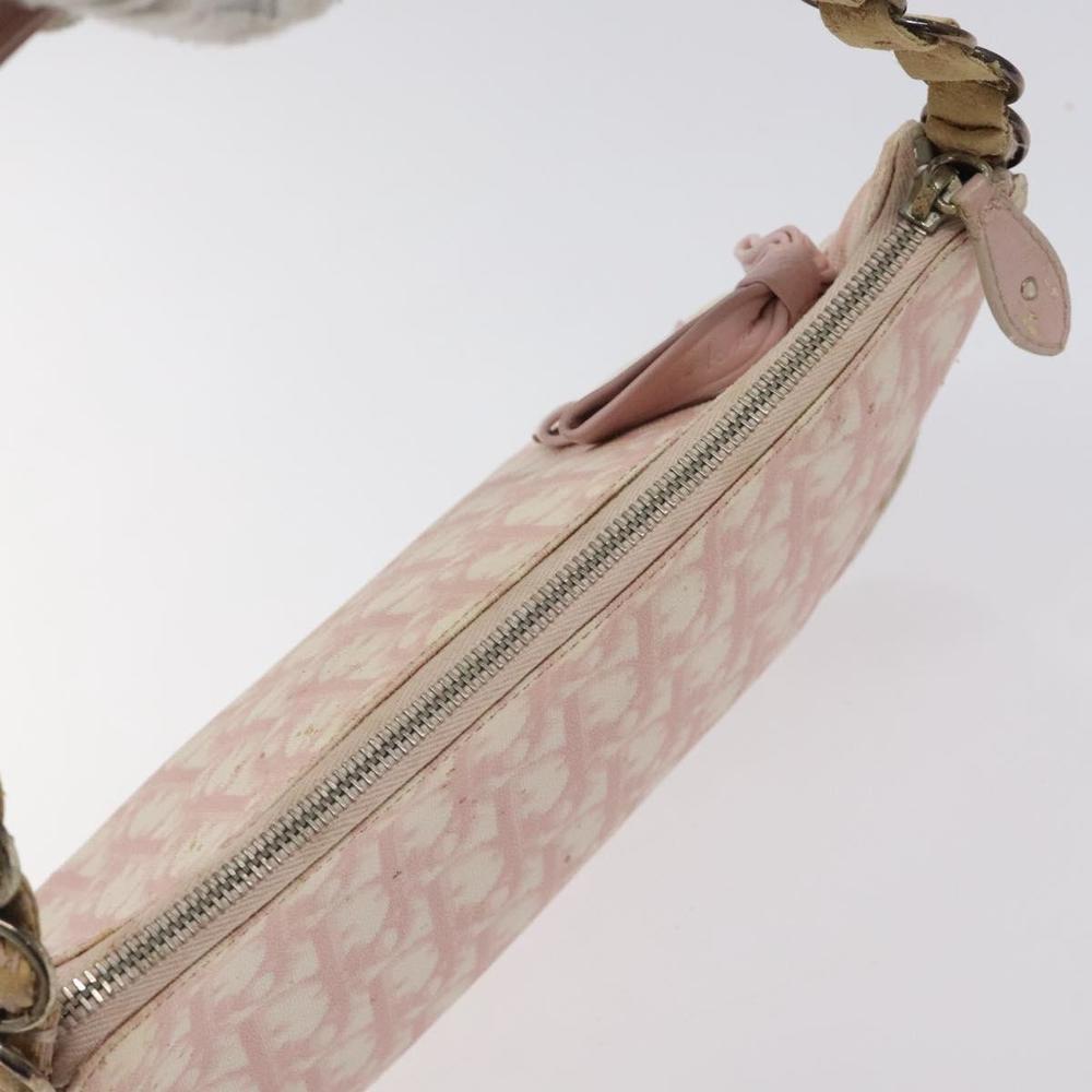 Christian Dior Trotter Canvas Romantic Chain Bag PVC Pink Silver Auth 124129 - Picture 6 of 16